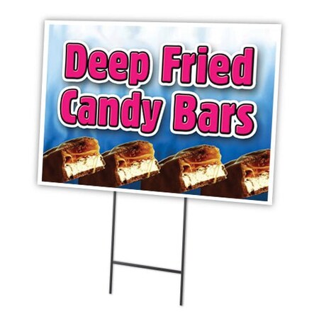 Signmission Deep Fried Candy Bars Yard Sign & Stake outdoor plastic coroplast window C-1824-DS-Deep Fried Candy Bars